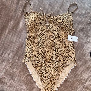 Shade & Shore Animal Print Swimsuit Bathing Suit Size 12/14